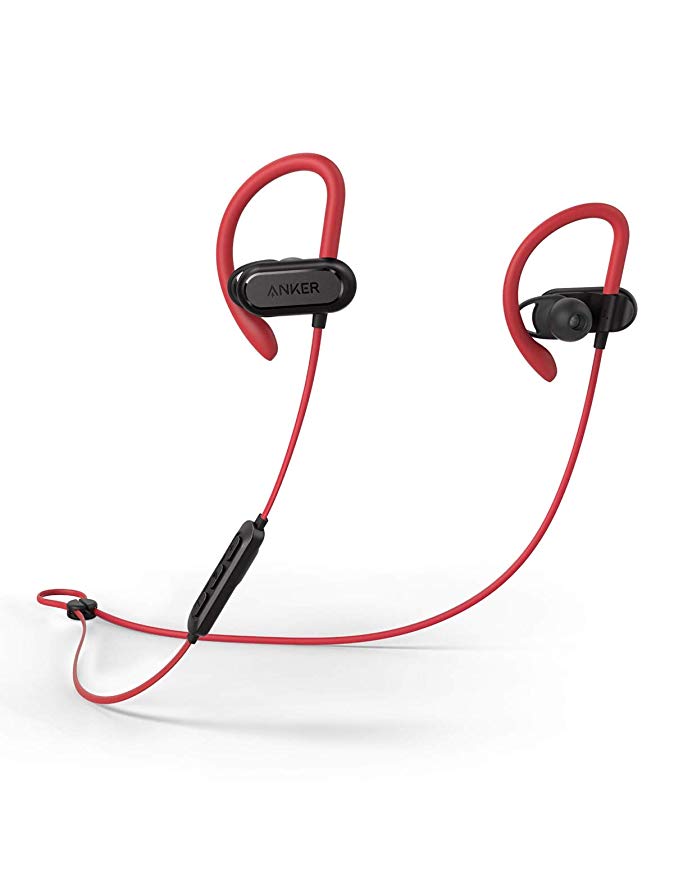 Soundcore Bluetooth Headphones, Spirit X Sports Earphones by Anker, with Wireless Bluetooth 5, 12-Hour Battery, IPX7 SweatGuard Technology, Secure Fit for Sport and Workouts