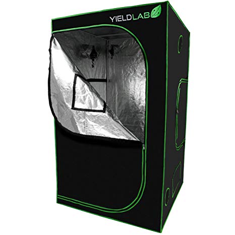 Yield Lab 48" x 48" x 78" Grow Tent with Viewing Window – For Indoor, LED, T5, CFL, HPS, CMH – Hydroponic, Aeroponic, Horticulture Growing Equipment