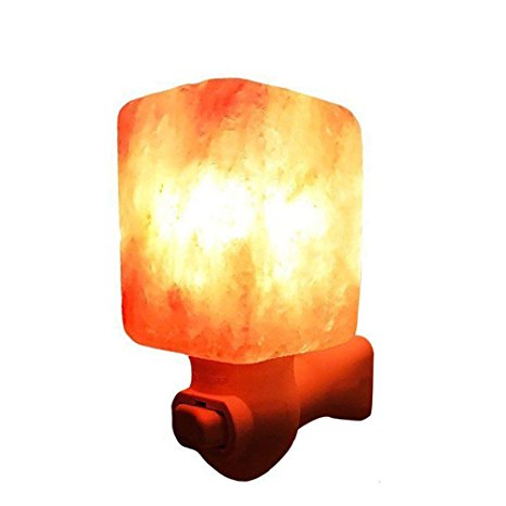 Litake Salt Lamp, Mini Hand Himalayan Salt Lamp, Cordless Crystal Salt Night Light with UL-Approved Wall Plug for Air Purifying, Relaxing and Decoration (Square Shape)