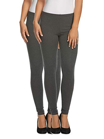 Felina | Cotton Modal Lightweight Legging | Yoga Pants | 2-Pack | Mid Rise