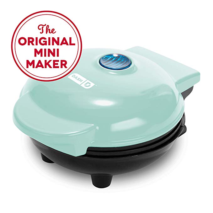 Dash Mini Maker: The Mini Waffle Maker Machine for Individual Waffles, Paninis, Hash browns, & other on the go Breakfast, Lunch, or Snacks - Aqua