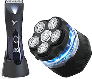 HUMMINGBIRD MK3 Electric Head Shaver & MK6 Body Hair Trimmer - 6 Blade Head Shaver for Bald Men & Wide Ceramic Blade Groin & Body Hair Trimmer, USB-C Rechargeable, Travel Lock