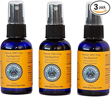 Nantucket Spider Natural Insect Repellent Spray For People | Long-Lasting Protection Against Mosquitoes, Biting Flies, & No-See-Ums | Deet Free Organic Essential Oil Bug Spray | 02 fl oz - Pack of 03