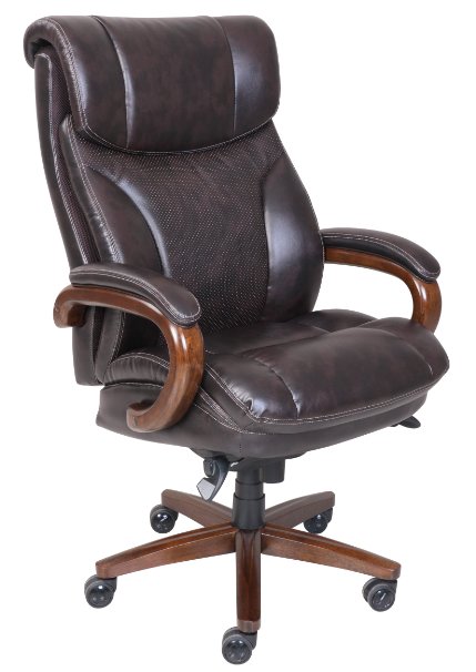 La-Z-Boy® 45782 Trafford Big & Tall Executive Bonded Leather Office Chair - Vino (Brown)