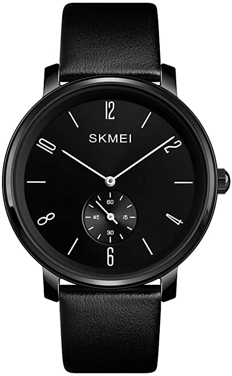 Fashion Watch Band 42mm Skmei Analog Quartz Watch Mens Bussiness Classic Simple Leather Watches for Men