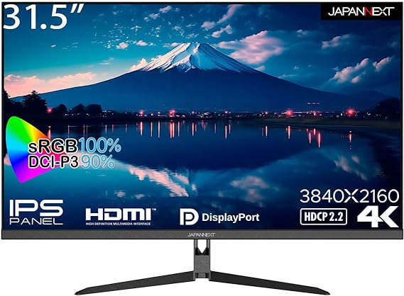 【Amazon.co.jp限定】JAPANNEXT IPSパネル搭載31.5インチ 4K(3840x2160)解像度液晶モニターJN-i315U HDMI DP sRGB 100% DCI-P3 90%