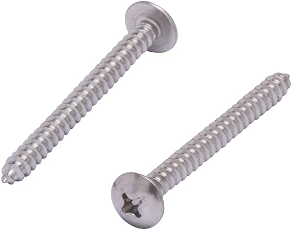 #6 X 1-1/2" Stainless Truss Head Phillips Wood Screw (100pc) 18-8 (304) Stainless Steel Screws by Bolt Dropper