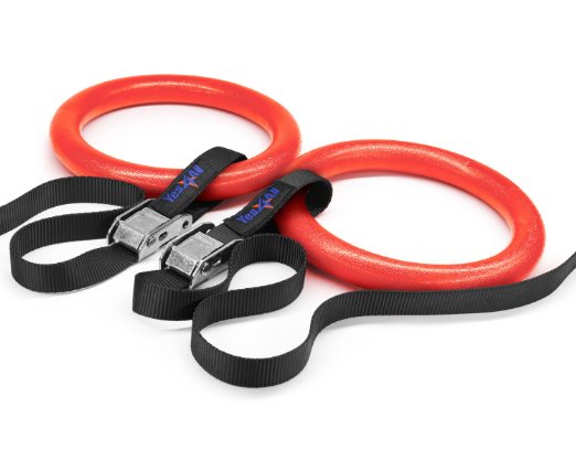 Yes4All Olympic Exercise Fitness Crossfit Gymnastic Rings with Flexible Buckles - Top Rated Quality, Designed to Withstand up to 2000 lbs - Special Promotion