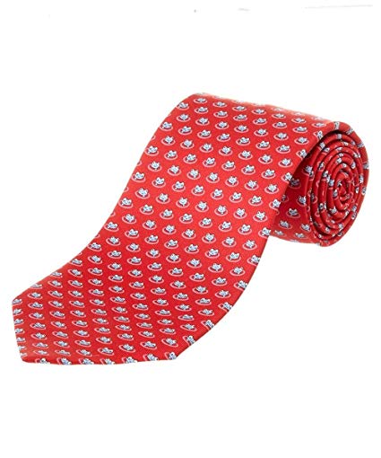 Salvatore Ferragamo Men's Red Frog Silk Neck Tie
