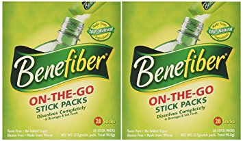 Benefiber Stick Pack Fiber Supplement, Taste Free, Dissolves Completely 28-4g(0.14oz) 2PACK TOTAL 56 STICKS