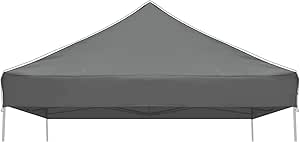 Strong Camel Ez pop Up Canopy Replacement Top instant 10'X10' gazebo EZ canopy Cover patio pavilion sunshade Polyester (Grey)