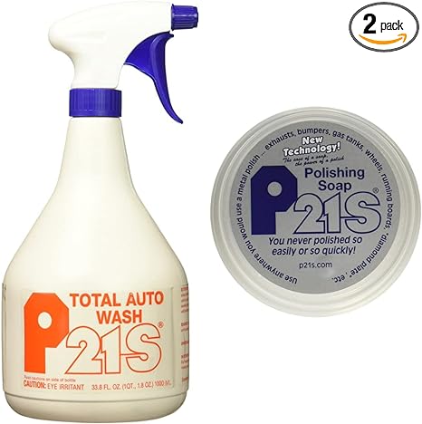 P21S 13001B Auto Wash W/Sprayer, 1000 ml, White & 15300P Polishing Soap