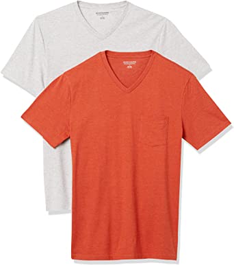 Amazon Essentials Men's 2-Pack Slim-fit V-Neck Pocket T-Shirt