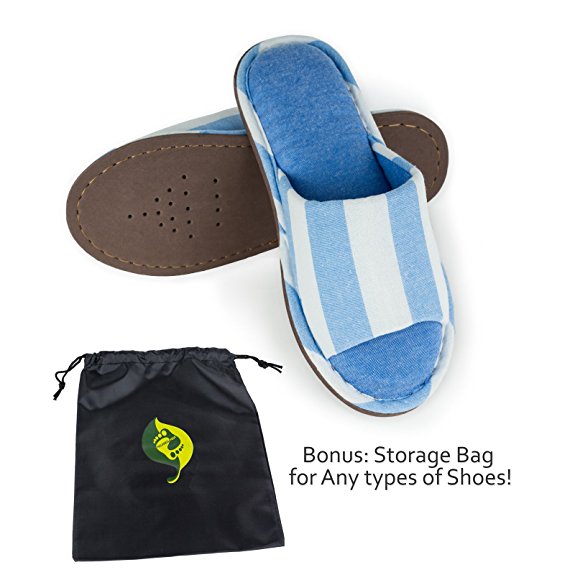 Relaxed Foot Slippers | Lightweight & Memory Foam | 1 Pair with Storage Bag