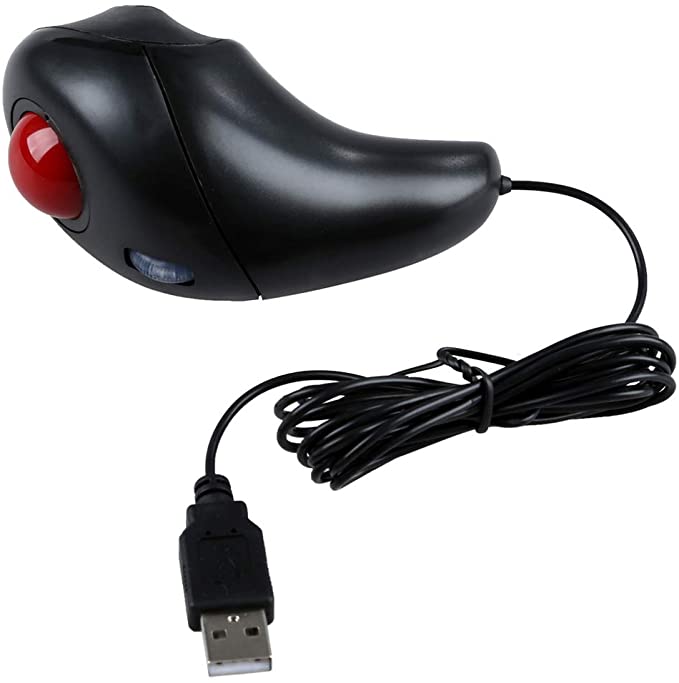 Ergonomic Handheld Trackball Finger USB Mouse Wired,Portable High Precision Optical Mini Small Hand Mice for PC Laptop Mac Left and Right Handed User