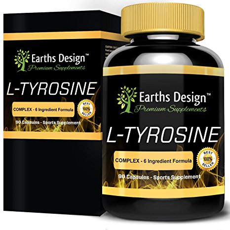 Tyrosine 500mg - Amino Acid Complex - L Tyrosine, L-Taurine, Arginine Alpha-Ketoglutarate, Citrulline Malate and Beetroot Extract - 90 Capsules by Earths Design