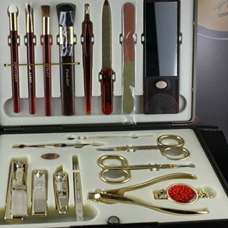 World No. 1. Three Seven (777) Travel Manicure Pedicure Grooming Kit Set - Nail Clipper (Total 18 Pcs, Model: TS-6000BG), Made in Korea, Since 1975. Not 3rd Party, Original Three Seven (777) Product.