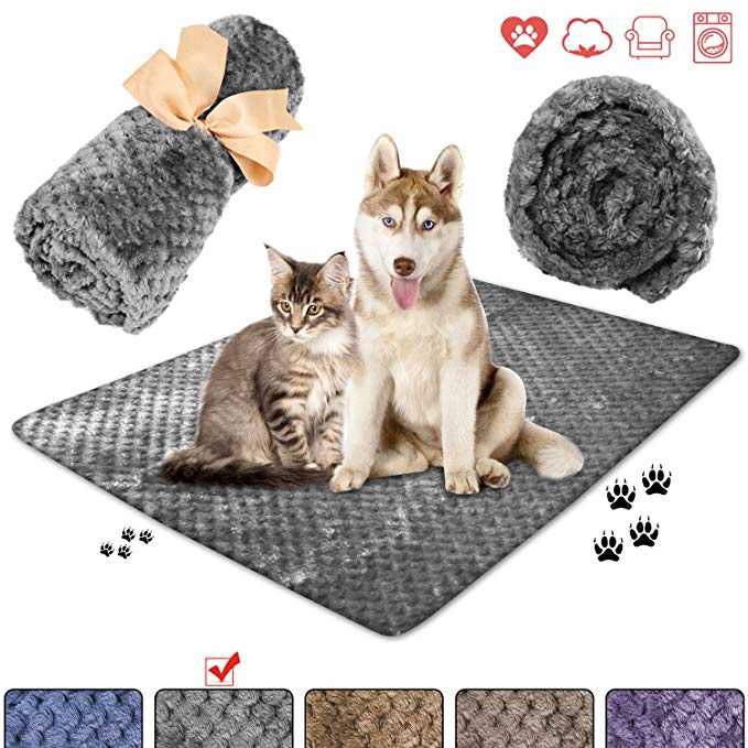 Super Soft and Fluffy Pet Blanket,Reversible Microplush Blanket for Pet Dog Cat Puppy Kitten,Snuggle Blanket for Couch, Car, Trunk, Cage, Kennel, Dog House 50"x40"