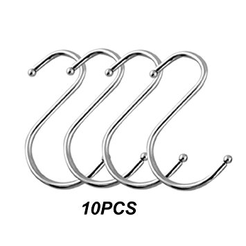 SumDirect Scarf Apparel Punch Cup Bowl Kitchen S Shaped Silver Tone Stainless Steel Hanging Hooks