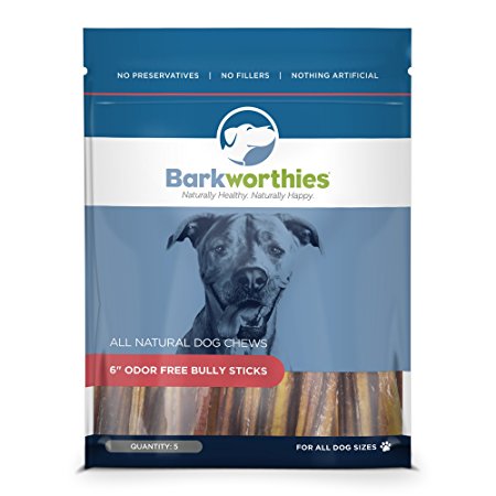 Odor-Free Bully Sticks By Barkworthies - 100% Natural Beef Dog Treats