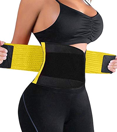 Acexy Waist Trimmer Belt Back Support Adjustable Abdominal Elastic Waist Trainer Hourglass Body Shaper Girdle Belt
