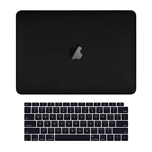 TOP CASE MacBook Air 13 Inch A1932 Case 2019 2018 Release A1932, 2 in 1 Signature Bundle Rubberized Hard Case   Keyboard Cover Compatible MacBook Air 13" Retina Display fits Touch ID, Black