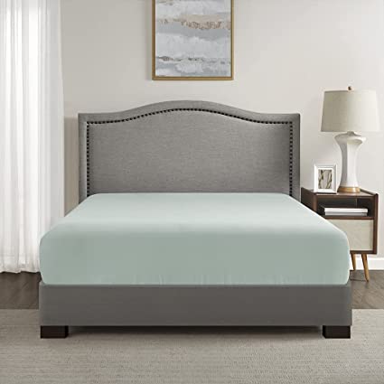 Comfort Spaces Coolmax Moisture Wicking Fitted Sheet ONLY Super Soft, Fade Resistant, 17" Deep Pocket, All Around Elastic - Warm Weather Cooling Sheets for Night Sweats, Full, Aqua