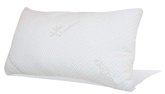 Snuggle-Pedic Original Ultra-Luxury Bamboo Shredded Memory Foam Combination Pillow with Best Breathable Kool-Flow Hypoallergenic Bed Pillow Outer Fabric Covering - Made in The USA - King (No Zippers)