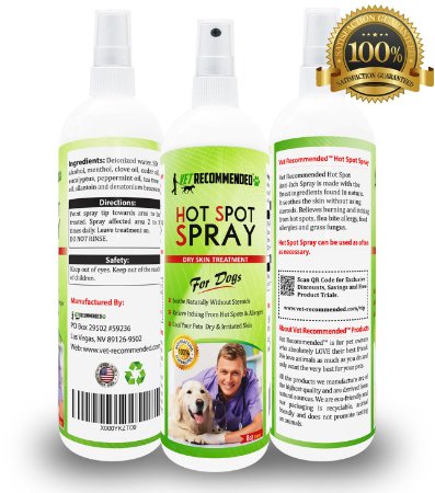Vet Recommended - Hot Spot Treatment For Dogs - Relieves Dog Dry Skin - Antifungal Spray for Treatment - Use For Allergy Treatment Hot Spots for Dogs By Using Our Safe Dog Anti Itch Spray 8oz240ml