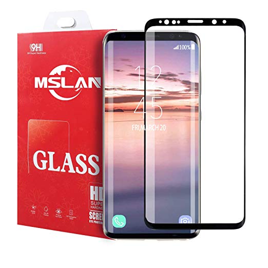 MSLAN Galaxy S8 Screen Protector, Full Coverage HD Clear 3D Tempered Glass,[Edge-to-Edge][Easy Installation][High Definition][Anti-Scratch][9H Hardness] Screen Protector Compatible Samsung Galaxy S8