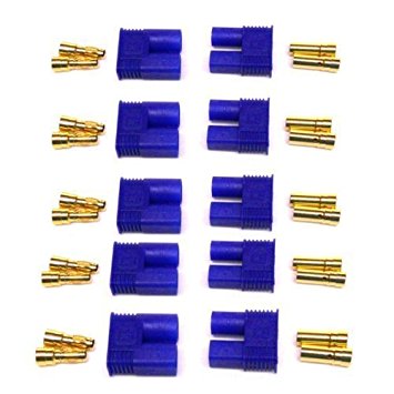 Feesy Male/Female EC3 Style Connector w/3.5mm Gold Bullet Plug(pack of 5 pairs ) ,lantern type