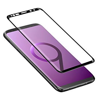 Galaxy S9 Screen Protector, ALCLAP Galaxy S9 Tempered Glass Screen Protector 3D Curved Full Coverage Ultra Clear High Definition Screen Film Anti-Bubble Screen Protector for Samsung Galaxy S9-Black