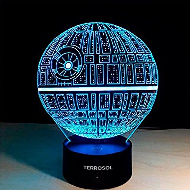 3D Illusion Platform Star Wars Night Lighting,Terrosol Touch Botton 7 Color Change Decor LED Lamp  gift keychain Eiffel tower included