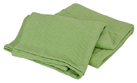 Elite Home Collection Sea Breeze All-Natural 100-Percent Cotton King Chevron Woven Blanket, Jade