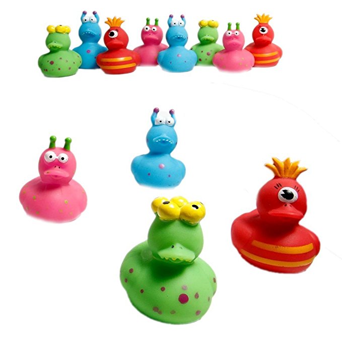 12 Vinyl Monster Rubber Duckies by Fun Express