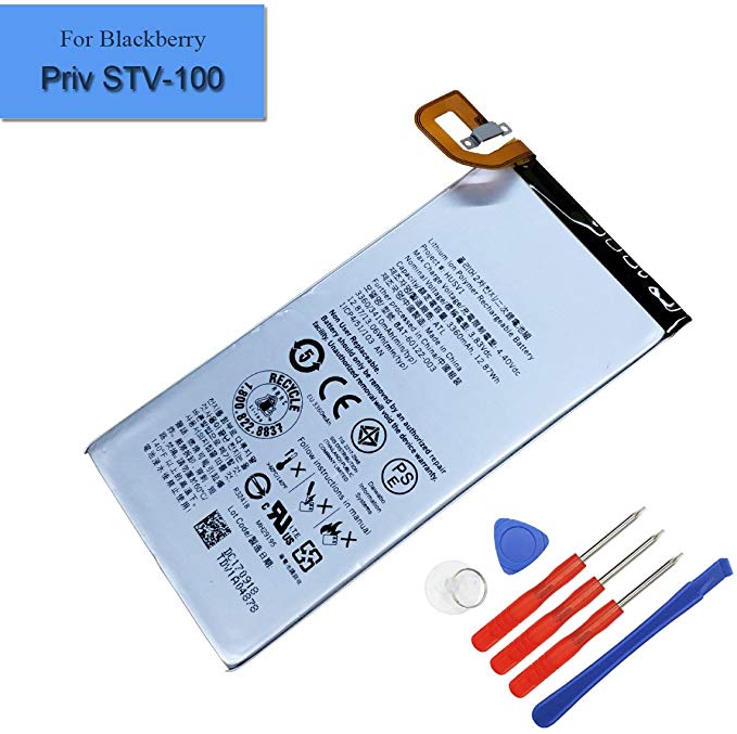 New Replacement Battery Compatible with BlackBerry Priv STV-100 BAT-60122-003 Built-in Battery 3360mAh with Tools