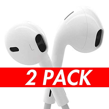 NOVAVO Generic Earbuds Earphones Wired Headphones with Microphone Made Compatible for Apple iPhone 6s 6 5s 5 4s 4 iPad 7 8 X All 3.5mm Jack Smartphones 2 Pack