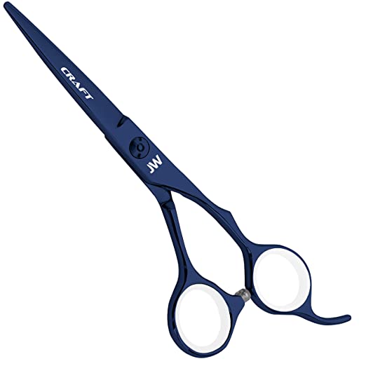 JW Professional Shears Razor Edge Series - Barber & Hair Cutting Scissors/Shears Japanese Stainless Steel (Sky Blue/Silver 5.5")