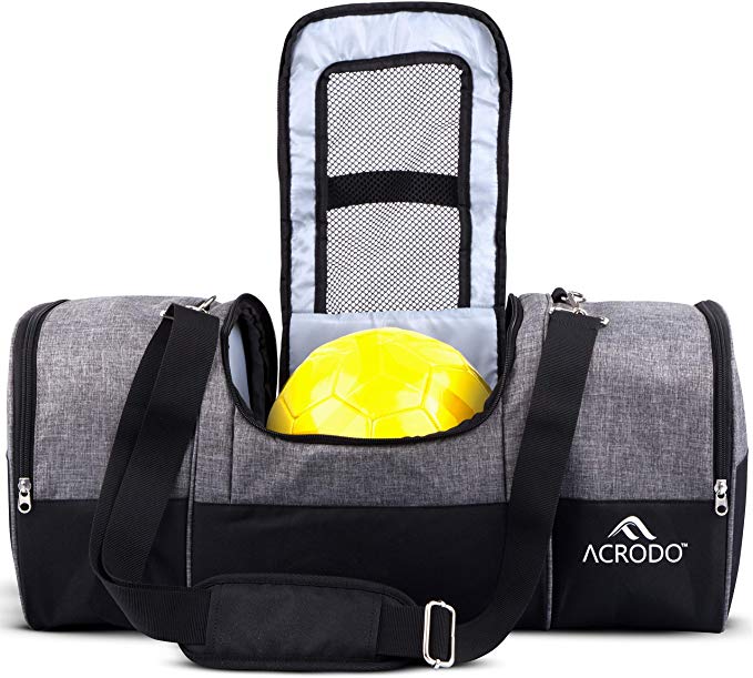 Acrodo Soccer Backpack - Girls & Boys, Men & Women's Soccer Bag With Ball Holder, Cleat Pouch, Food Storage - All Sports Bag Gym Tote for Volleyball, Basketball, Football