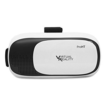 3D VR Box (88202A),VR Virtual Reality Glasses Headset w/ Head-mounted Headband for iPhone7/6s/6 Samsung Galaxy s6 Edge  and Other 3.5"-6.0" IOS Android Smart Phones, Power by ProHT, Midnight Black