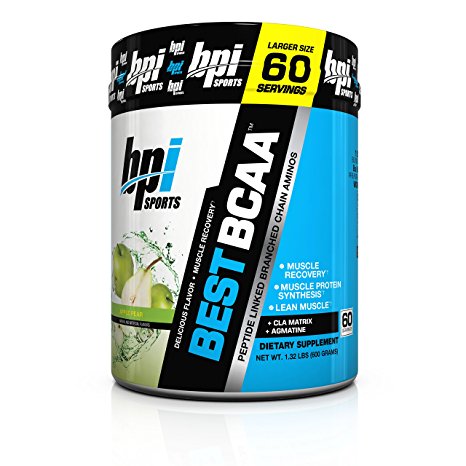 BPI Sports Best BCAA Peptide Linked Branched Chain Aminos, Apple Pear, 60 Servings