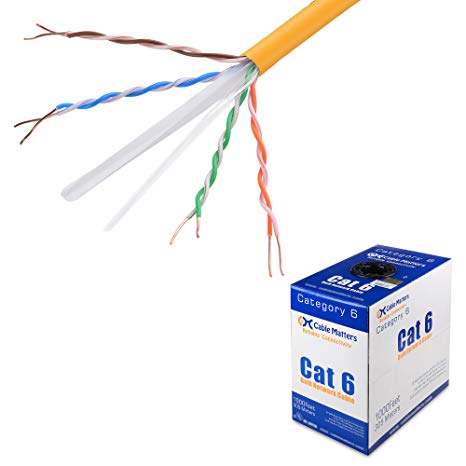 Cable Matters In-Wall Rated (CM) Cat6 Ethernet Cable in Yellow 1000 Feet
