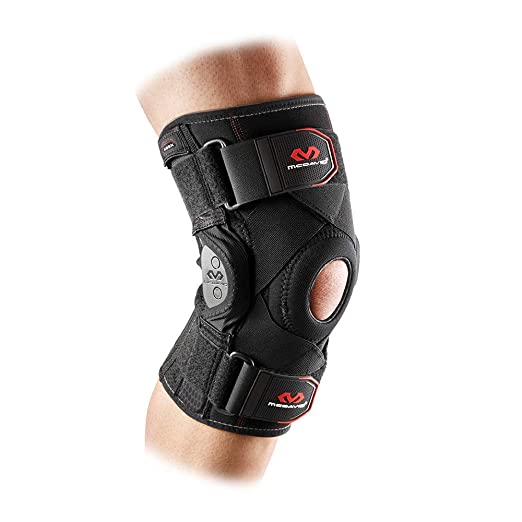 McDavid PSII Bi-Lateral Geared Polycentric Hinged Knee Brace Support, Improves Medial and Lateral Stability, Reduces Injury and Assists in Recovery, Black, Large