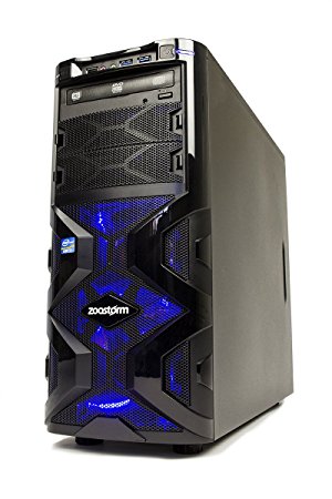 StormForce Tornado Gaming Desktop PC - AMD FX4300, 8GB RAM, 1TB Hard Drive, AMD Radeon R7-250X Graphics, Wi-Fi, Windows 8.1, Blue LED Fans