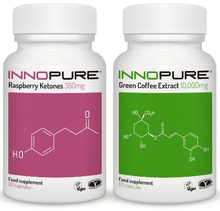 Pure Raspberry Ketones & Green Coffee Bean Duo Pack | Vegan, Vegetarian Society Approved | 1 Month Supply