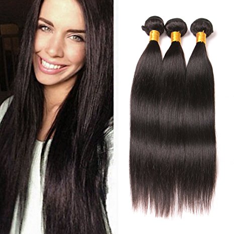 Daiweier Brazilian Straight Hair 16 18 20 Inch 3 Bundles 100 Unprocessed Virgin Human Hair Extensions Deals Cheap Natural Color Raw Pure Weaves Sew In Hair Weft