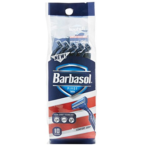 Barbasol Pivot Twin Premium Disposable Razor, 10 Count