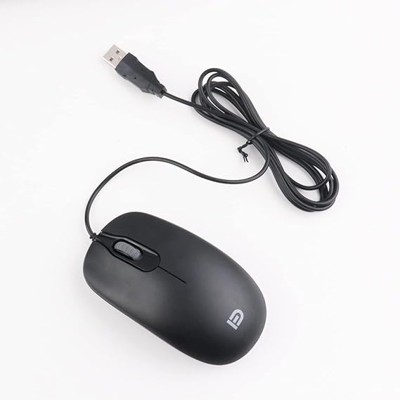 SGIN USB Computer Wired Mouse 2000 DPI with Smooth Precise Scroll Wheel for Laptops and PCs, Left Handed Mouse with Slim Quiet Design, Black