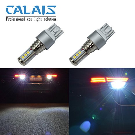 Calais Super Bright White 7440 7441 T20 W21W Led Bulbs for Car Backup Reverse Turn Signal Lights(Pack of 2)