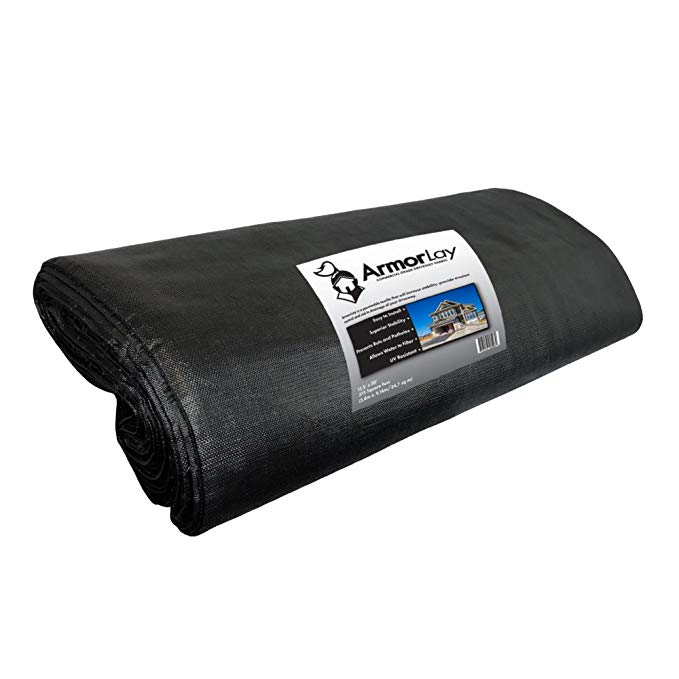 ArmorLay Commercial Grade Driveway Fabric (Black, 12.5' X 30')
